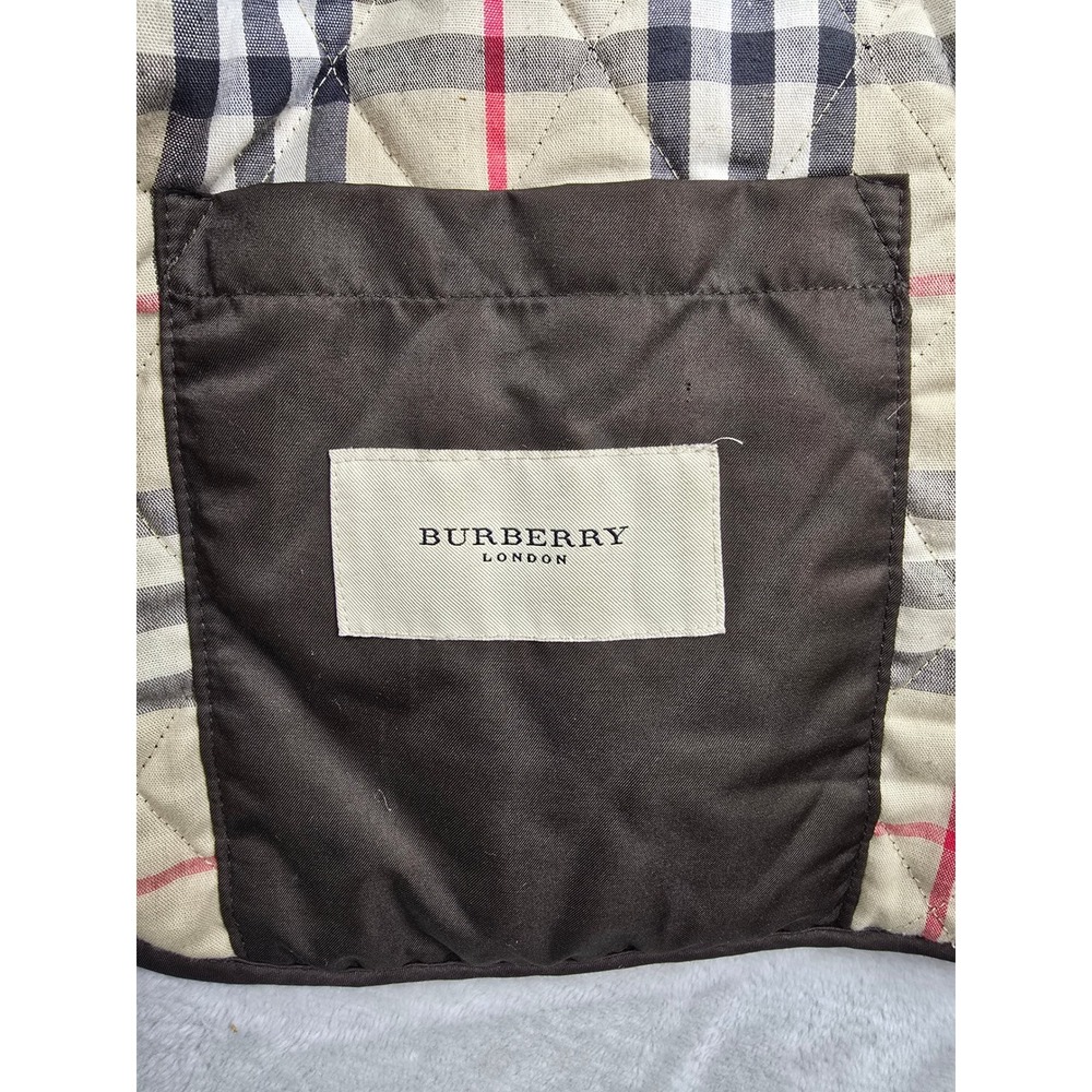 Burberry London Diamond Quilted Jacket Women XL Brown Nova Check Lining - Picture 11 of 16